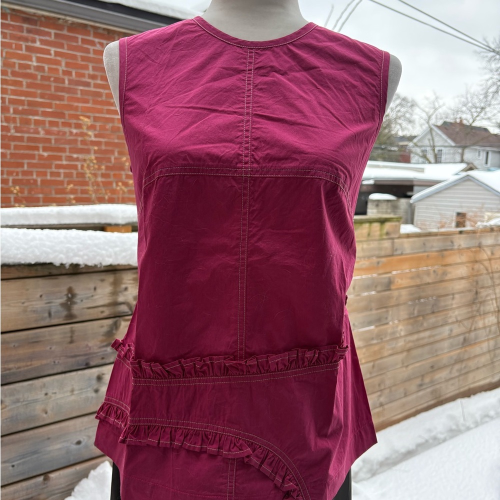 Comrags | Deep Pink Sleeveless Top with Ruffles